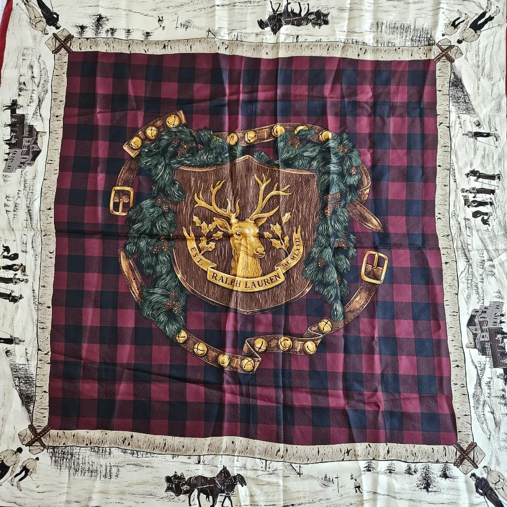 Rare Vintage Ralph Lauren Silk Scarf 35